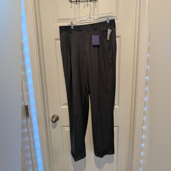 NWT Alan Flusser Wool Blend Dress Charcoal Pants Size 34x32. MSRP $65 - Picture 3 of 8